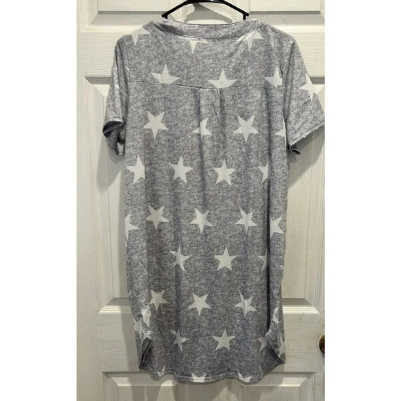 EKOUAER Sleep Shirt Night Gown‎ Button Front Womens Medium Stars Oversized - Picture 9 of 11